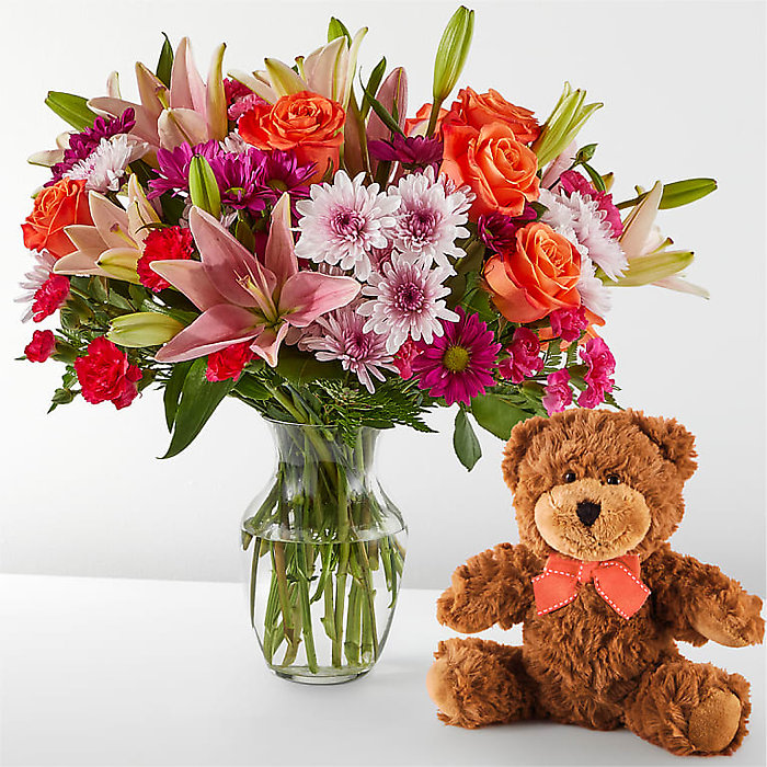 Here&#x27;s Looking at You Bouquet &amp; Bear Set